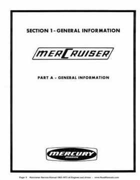 1963-1973 Mercruiser all Engines and Drives Service Manual Books 1 and 2, Page 9
