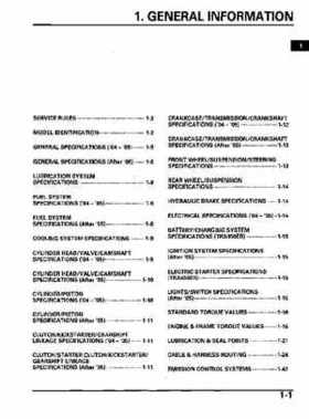 2004-2009 Honda TRX450R/TRX450ER Service Manual, Page 5