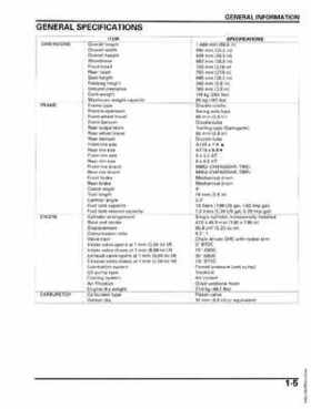 2006-2012 Honda TRX90 TRX90EX/X Service Manual, Page 9