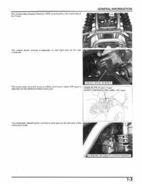 2006-2014 Honda FourTrax ATV TRX250 EX TRX250X Service Manual, Page 7