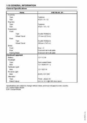 2005 Kawasaki Brute Force 750 4x4i, KVF 750 4x4 ATV Service Manual, Page 17