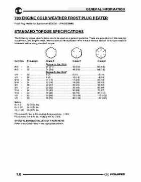 2004 Polaris Sportsman 700 EFI ATV Service Manual, Page 10