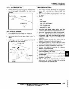 2012 Sportsman 400/500 and EFI Tractor Service Manual 9923412, Page 313