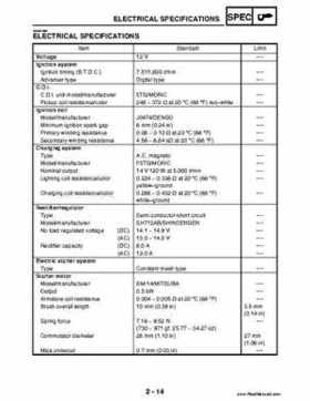 2004 Official factory service manual for Yamaha YFZ450S ATV Quad., Page 37