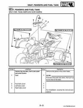 2004 Official factory service manual for Yamaha YFZ450S ATV Quad., Page 71