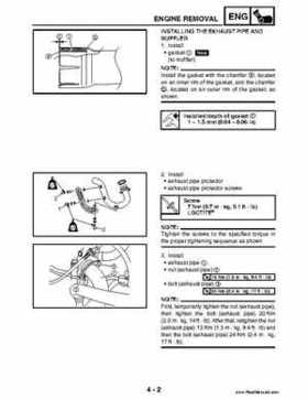 2004 Official factory service manual for Yamaha YFZ450S ATV Quad., Page 137