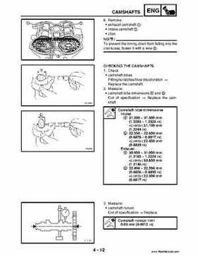 2004 Official factory service manual for Yamaha YFZ450S ATV Quad., Page 147