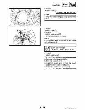 2004 Official factory service manual for Yamaha YFZ450S ATV Quad., Page 189
