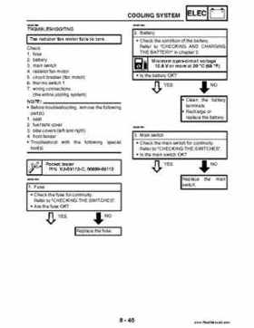 2004 Official factory service manual for Yamaha YFZ450S ATV Quad., Page 341