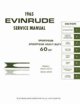 1965 Evinrude SportFour Heavy Duty 60 HP Outboards Service Repair Manual, P/N 4204, Page 1