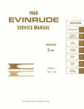1968 Evinrude 5HP Angler Outboards Service Repair Manual P/N 4478, Page 1