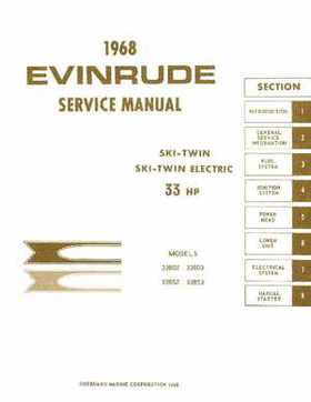 1968 Evinrude Ski-Twin 33 HP Outboards Service Repair Manual P/N 4482, Page 1