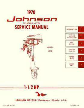 1970 Johnson 1.5 HP Outboard Motor Service Repair Manual P/N JM-7001, Page 1