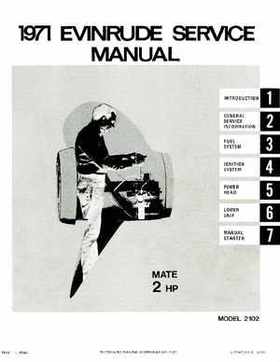 1971 Evinrude Mate 2HP outboards Service Repair Manual P/N 4744, Page 1