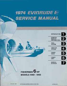1974 Evinrude 6 HP OMC Outboard Service Repair Manual P/N 5013, Page 1