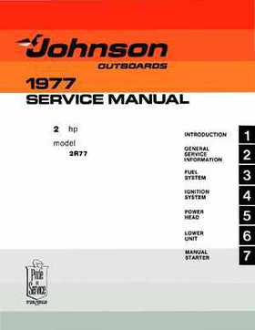 1977 Johnson 2HP Outboards Service Repair Manual P/N 7702, Page 1