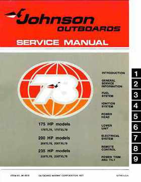 1978 Johnson 175, 200, 235 HP Outboard Service Repair Manual P/N JM-7810, Page 1