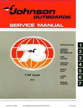1978 Johnson 2HP outboards Service Repair Manual P/N JM-7802, Page 1