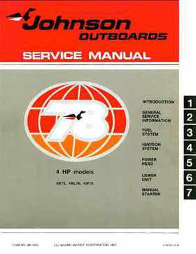 1978 Johnson 4HP outboards Service Repair Manual P/N JM-7803, Page 1