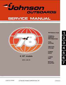 1978 Johnson Service Manual 6 HP Outboard Motor Service Repair Manual P/N JM-7804, Page 1