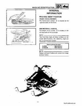 1988-1991 Yamaha Sno Scoot SV 80/E Snowmobile Service Manual, Page 4